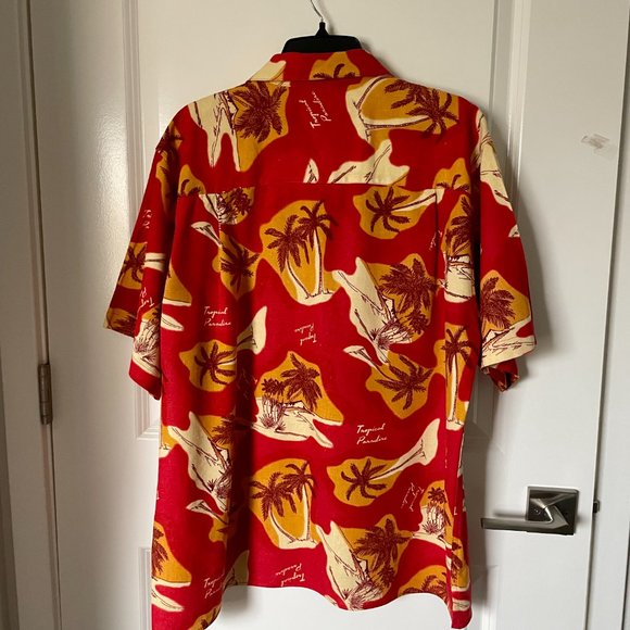 Foliage Tropical Short Sleeve Button Up Camp Shirt Large - Picture 3 of 3
